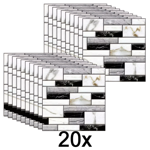 2x 3D zidne nalepnice sa izgledom mermera (10 komada) | MARBLEBLOCKS
